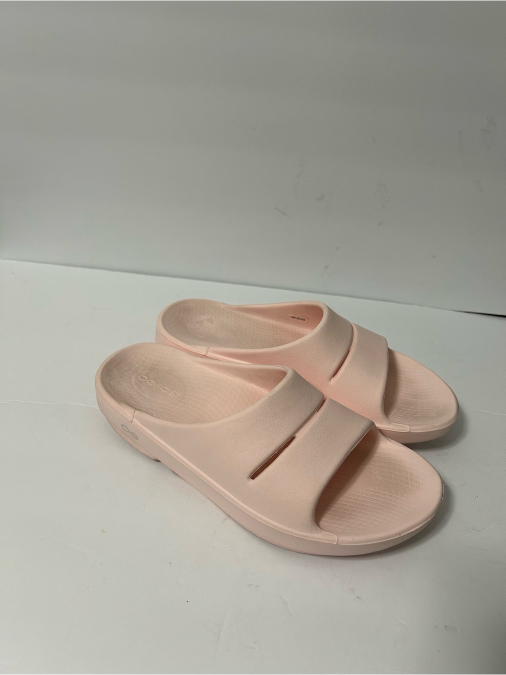 Oofos OOmega OOahh Slide Womens 9 Pink Stardust Platform Recovery Sandals Shoes - Picture 2 of 10